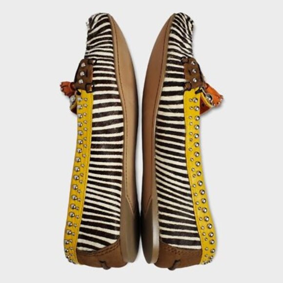 Sam Edelman Aurora Leather Zebra Animal Print Cow Hair Tassel Loafers Sz 7.5M - Picture 9 of 12
